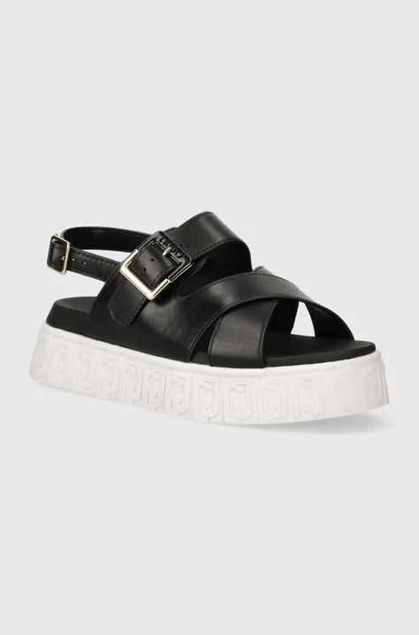Kožne sandale Liu Jo LOVELY SANDAL1 za žene, boja: crna, s platformom, BA4131P010222222