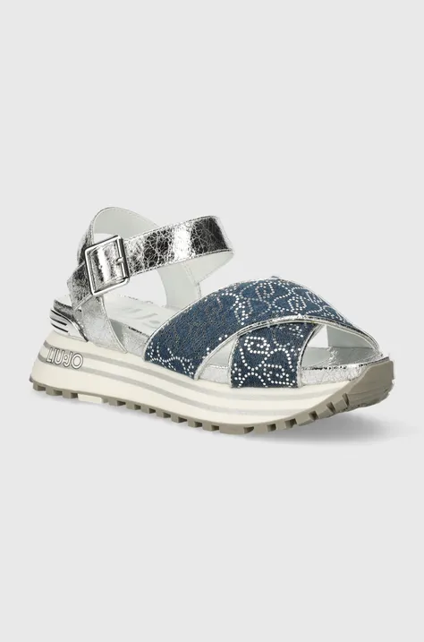 Sandály Liu Jo LIU JO MAXI WONDER SANDAL 11 dámské, stříbrná barva, na platformě, BA4105EX259S3254