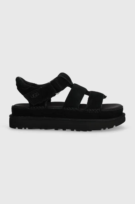 UGG suede sandals Goldenstar Strap women's black color 1137890