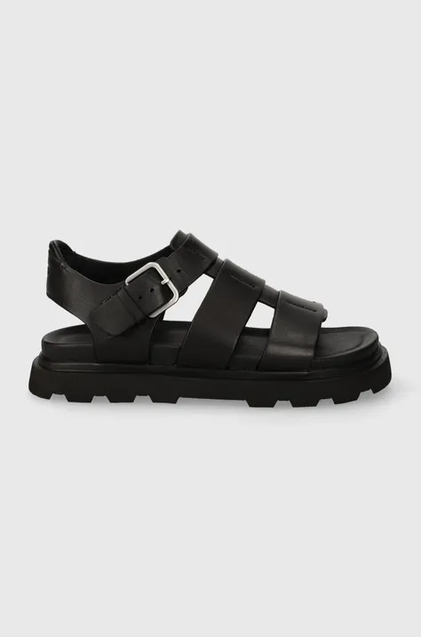 UGG leather sandals Capitelle Strap women's black color 1152674