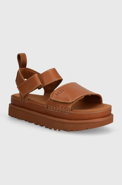 UGG leather sandals Goldenstar women's brown color 1156431