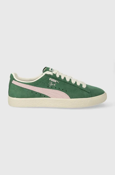 Замшевые кроссовки Puma Clyde OG цвет зелёный