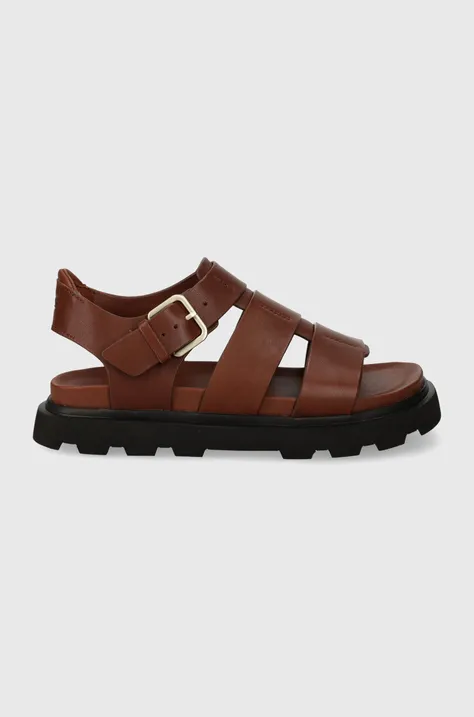 UGG leather sandals W Capitelle Strap women's brown color 1152674.COG