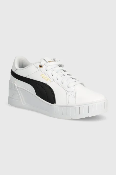Kožené sneakers boty Puma Karmen Wedge bílá barva, 390985