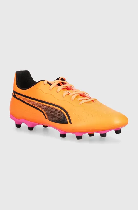 Nogometni čevlji Puma korki King Match oranžna barva, 107570