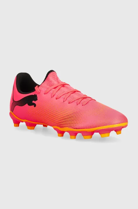 Nogometni čevlji Puma korki Future 7 Play roza barva, 107723