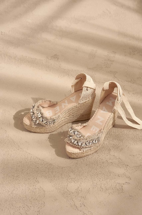 Sandále Manebi Capri X Wedges Valenciana béžová farba, G 4.1 WF