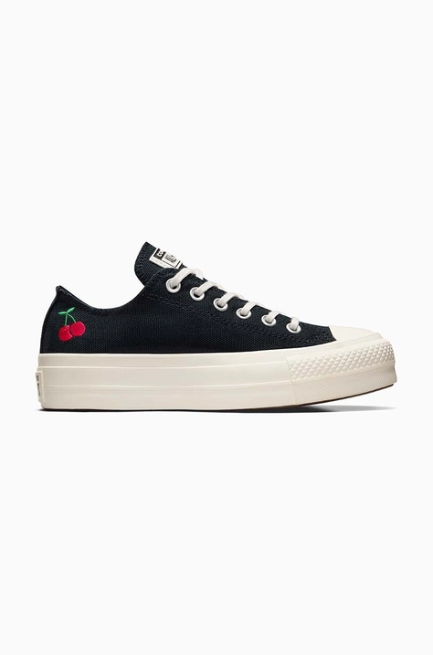 Converse tenisi Chuck Taylor All Star Lift femei, culoarea negru, A08862C