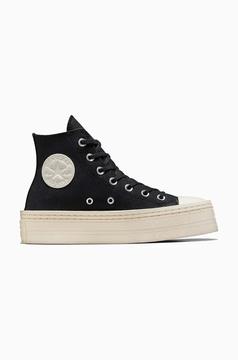 Πάνινα παπούτσια Converse Chuck Taylor All Star Modern Lift χρώμα: μαύρο, A06141C