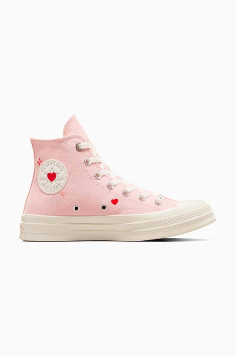 Converse teniși Chuck 70 Y2K Heart culoarea roz, A09113C