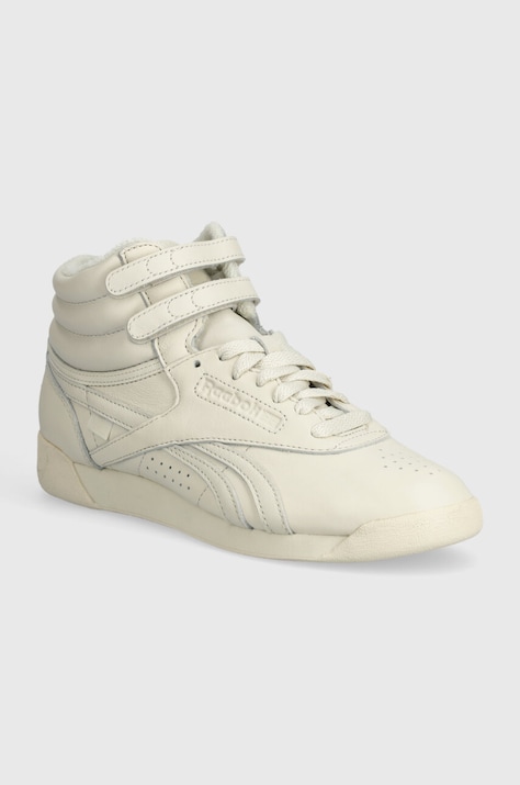 Reebok LTD sneakers din piele Freestyle Hi culoarea bej, RMIA052C99LEA0010303
