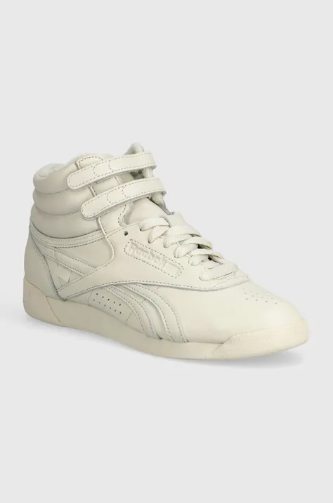 Δερμάτινα αθλητικά παπούτσια Reebok LTD Freestyle Hi χρώμα: μπεζ, RMIA052C99LEA0010303