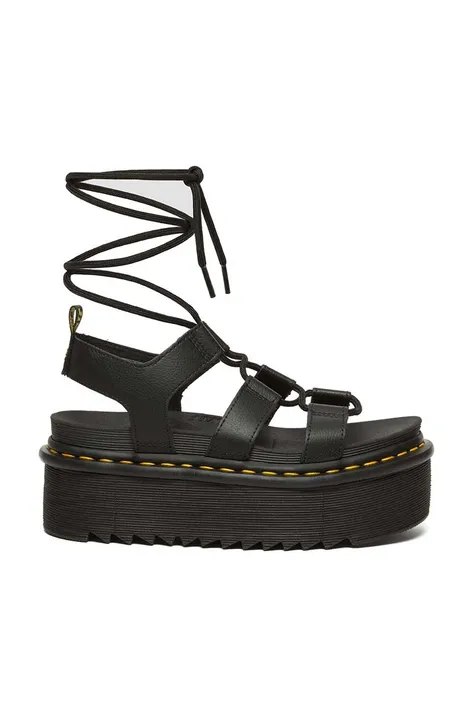 Dr. Martens sandale de piele Nartilla XL femei, culoarea negru, cu platforma, DM31538001