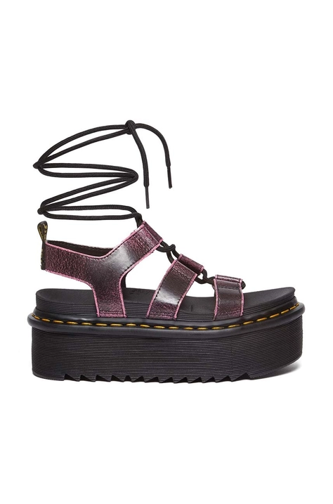 Kožené sandále Dr. Martens Nartilla XL dámske, ružová farba, na platforme, DM31540379