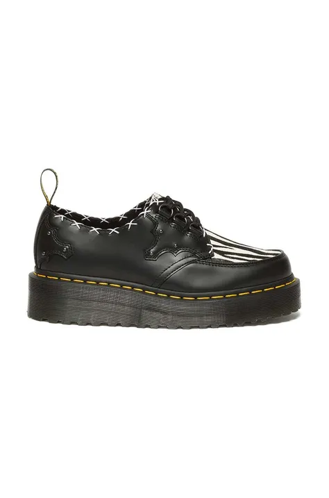Кожаные туфли Dr. Martens Ramsey Quad 3i женские цвет чёрный на платформе DM31679195