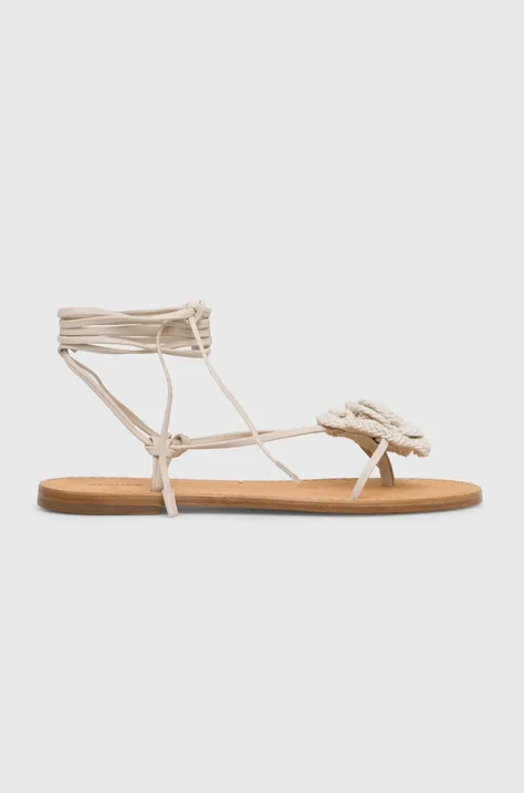 Alohas sandale de piele Jakara femei, culoarea bej, S100253.03