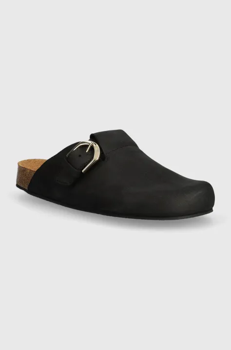 Nubukové papuče Alohas Travis čierna farba, S100347.01