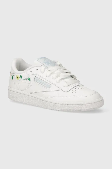 Kožené sneakers boty Reebok Classic CLUB C 85 bílá barva, 100202092