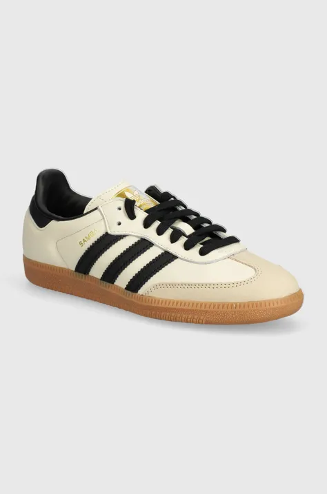 Kožené sneakers boty adidas Originals Samba OG béžová barva, ID0478