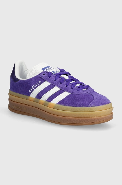 Semišové tenisky adidas Originals Gazelle Bold W fialová farba, IE0419