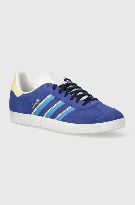 Велурени маратонки adidas Originals Gazelle W в синьо IE0439