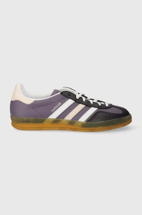 Kožené tenisky adidas Originals Gazelle Indoor W fialová farba