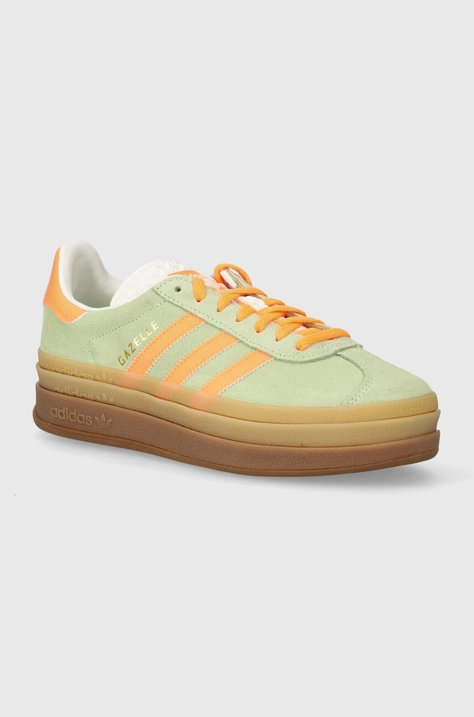 Замшевые кроссовки adidas Originals Gazelle Bold W цвет зелёный IH7495