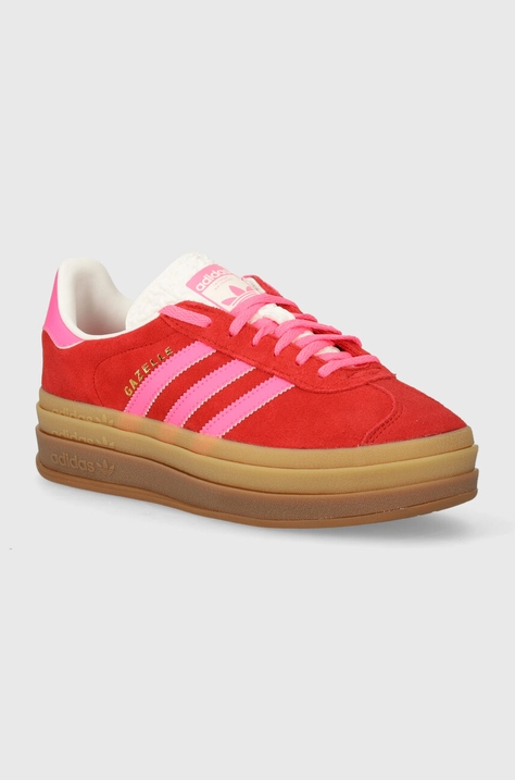 Semišové tenisky adidas Originals Gazelle Bold W červená farba, IH7496