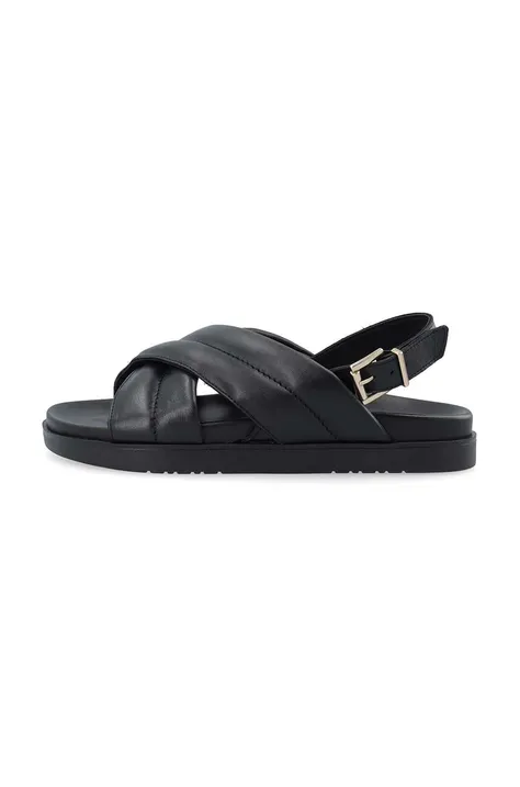 Usnjeni sandali Bianco BIASILJE ženski, črna barva, 11201355