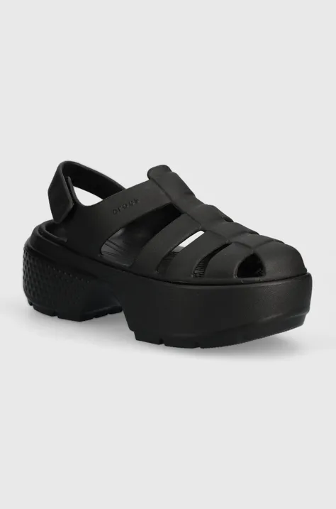 Sandale Crocs Stomp Fisherman Sandal za žene, boja: crna, s platformom, 209938