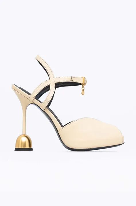 Kožené sandále Vanda Novak Marilyn béžová farba