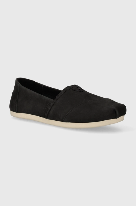 Nubukové espadrilky Toms Alpargata černá barva, 10020666