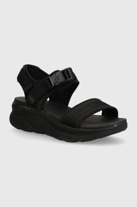 Sandále Skechers D'LUX WALKER DAILY dámske, čierna farba, na platforme