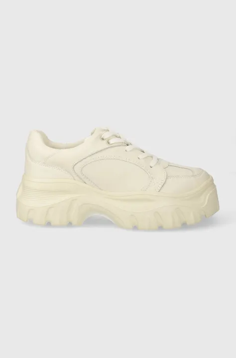 Δερμάτινα αθλητικά παπούτσια Desigual Chunky χρώμα: μπεζ, 24SSKL01.1011