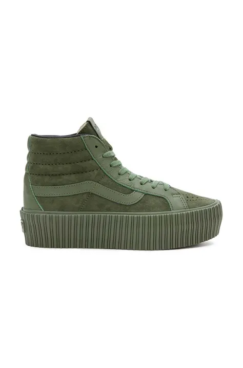 Sneakers boty Vans Premium Standards Sk8-Hi Reissue 38 Platform zelená barva, VN000CNFARM1