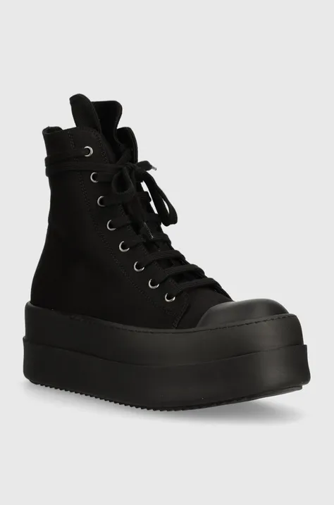 Πάνινα παπούτσια Rick Owens Woven Shoes Double Bumper Sneaks χρώμα: μαύρο, DS01D1831.NDK.999