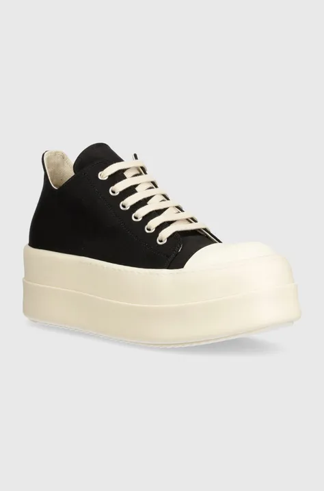 Πάνινα παπούτσια Rick Owens Woven Shoes Double Bumper Low Sneaks χρώμα: μαύρο, DS01D1832.NDK.911