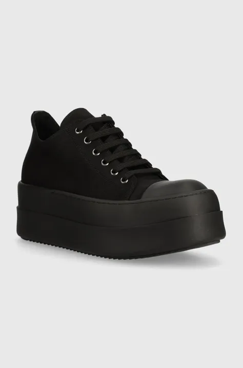 Πάνινα παπούτσια Rick Owens Woven Shoes Double Bumper Low Sneaks χρώμα: μαύρο, DS01D1832.NDK.999