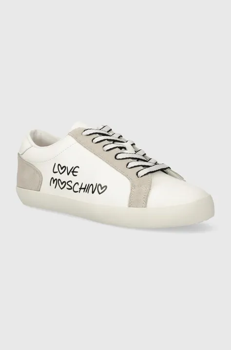 Кожаные кроссовки Love Moschino цвет белый JA15512G0IIAC10A