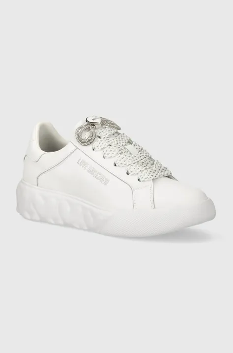 Love Moschino sneakersy skórzane kolor biały JA15554G0IIA0100