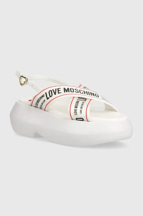 Sandále Love Moschino dámske, biela farba, na platforme, JA16257I0IIX610A
