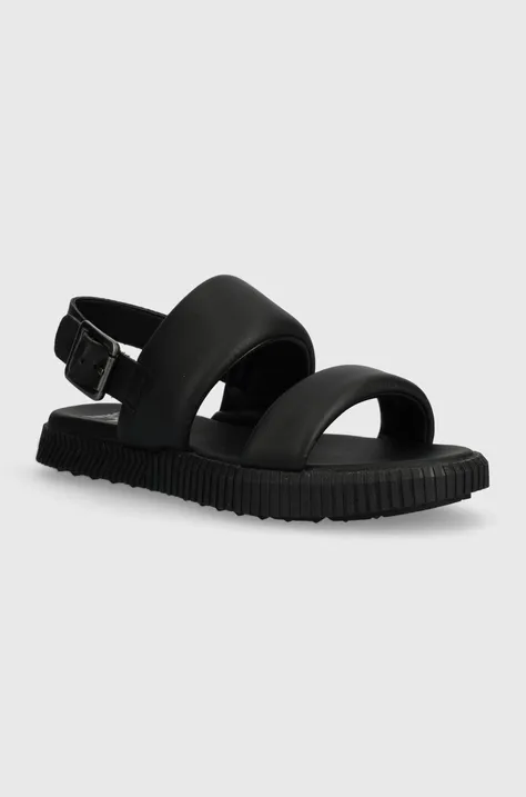 Kožne sandale Sorel ONA STREETWORKS GO-TO FL za žene, boja: crna, 2070231010