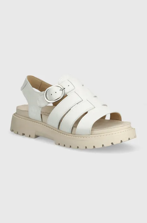 Timberland leather sandals Clairemont Way women's white color TB0A62WREM21