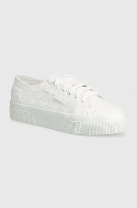 Πάνινα παπούτσια Superga 2740 FLOWER SANGALLO χρώμα: άσπρο, S2148KW