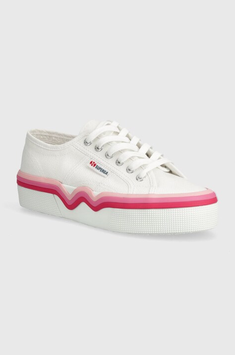 Superga tenisi 2740 LIQUIFY STRIPES femei, culoarea alb, S4128SW