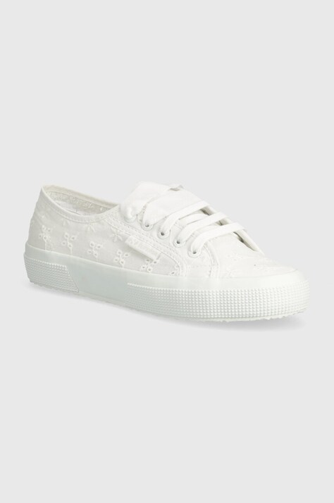 Superga tenisi 2750 FLOWER SANGALLO femei, culoarea alb, S5137JW