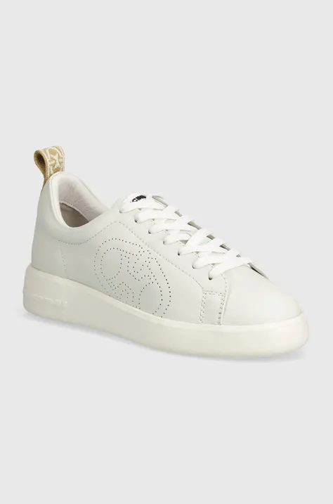 Coccinelle sneakersy skórzane kolor biały PWT 24 01 01 877