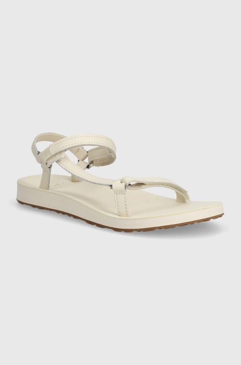 Teva sandały skórzane Original Universal Slim Lea damskie kolor beżowy 1151031