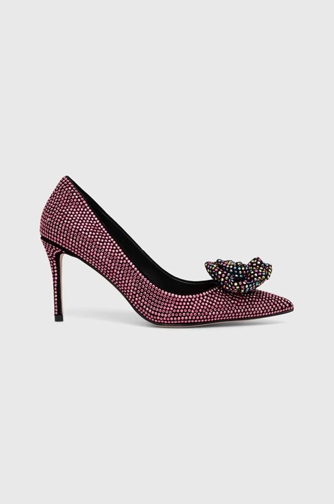 Kurt Geiger London szpilki zamszowe kolor różowy