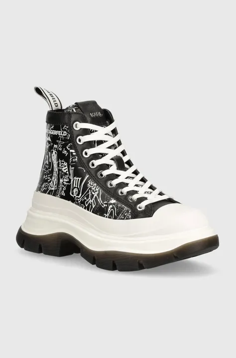 Karl Lagerfeld bőr sneaker LUNA fekete, női, KL42952